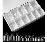 550 Pezzi Unghie Finte Piedi, Unghie dei Piedi Artificiali 11 Misure, Punte Tip Unghie Piedi avec Boîte, Fake Nails Unghie pour Salons de Manucure et Décoration de Pieds DIY