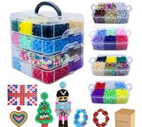 5500 perline pony, 1,6 kg / 3.4lbs, con amore, argilla e lettere | Perline Kandi di saturazione di colore per la creazione di bracciali, 24 colori, kit per braccialetti dell'amicizia per