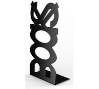 55003 Q.TA' 10 FERMALIBRO IN ACCIAIO BOOKS NERO