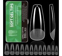 550pcs Unghie In Gel Mandorle Punte Pre -incise False Chiodi Trasparenti Coperte Complete Pressa Acrilica Morbida Per Manicures Per Unghie In Gel Manicure
