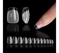 552 Pezzi Unghie Finte Corte Tip In Gel, Ballerina Tip Unghie Corta, 12 Taglie Bara Full Cover Tips Unghie, Pre-shape Tip per Unghie Trasparenti Unghie Finte Acrilico Artificiale per Nail Art