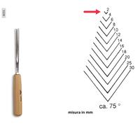 553902 SGORBIA STUBAI CON MANICO AFFILATA TAGLIO A V misura 2 mm