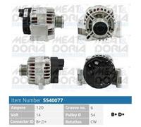 5540077 Alternatore Fiat 500 (312) 120 Ah. v.14 Pul.54 Meat & Doria