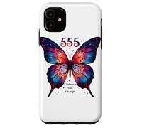 555 Angelo Numero Abbraccia il Cambiamento Farfalla Spirituale Custodia per iPhone 11