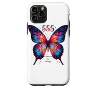 555 Angelo Numero Abbraccia il Cambiamento Farfalla Spirituale Custodia per iPhone 11 Pro