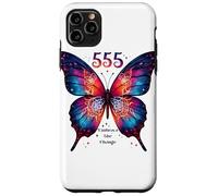 555 Angelo Numero Abbraccia il Cambiamento Farfalla Spirituale Custodia per iPhone 11 Pro Max