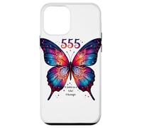555 Angelo Numero Abbraccia il Cambiamento Farfalla Spirituale Custodia per iPhone 12 mini