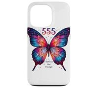 555 Angelo Numero Abbraccia il Cambiamento Farfalla Spirituale Custodia per iPhone 13 Pro