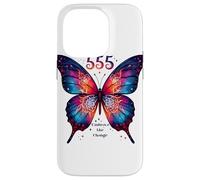 555 Angelo Numero Abbraccia il Cambiamento Farfalla Spirituale Custodia per iPhone 14 Pro