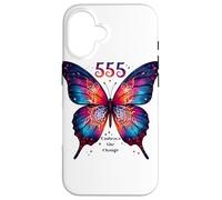 555 Angelo Numero Abbraccia il Cambiamento Farfalla Spirituale Custodia per iPhone 16