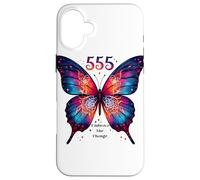 555 Angelo Numero Abbraccia il Cambiamento Farfalla Spirituale Custodia per iPhone 16 Plus