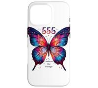 555 Angelo Numero Abbraccia il Cambiamento Farfalla Spirituale Custodia per iPhone 16 Pro