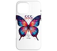 555 Angelo Numero Abbraccia il Cambiamento Farfalla Spirituale Custodia per iPhone 16 Pro Max