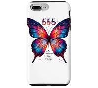 555 Angelo Numero Abbraccia il Cambiamento Farfalla Spirituale Custodia per iPhone 7 Plus/8 Plus
