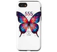 555 Angelo Numero Abbraccia il Cambiamento Farfalla Spirituale Custodia per iPhone SE (2020) / 7/8