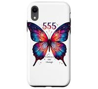 555 Angelo Numero Abbraccia il Cambiamento Farfalla Spirituale Custodia per iPhone XR