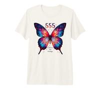 555 Angelo Numero Abbraccia Il Cambiamento Farfalla Spirituale Maglietta Premium