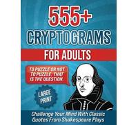 555+ Cryptograms For Adults Large Print (Tascabile)