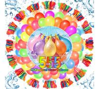 555 palloncini d'acqua per bambini, palloncini ad acqua autosigillanti, facili da riempire con connettori per rubinetto, palline colorate per bambini, adulti, riunioni di famiglia, giardino, piscina