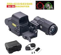 558 + G43 Collimatore olografico Sight 558 + G33/G45 Red Dot Optical Sight Attrezzatura da caccia tattica con supporti per binari da 20 mm e leva di sgancio rapido