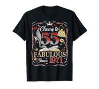 55th Birthday Women Cheers to 55 Years Fabulous Since 1971 Maglietta