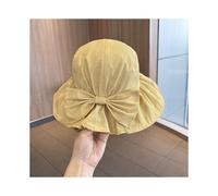 (56-58-Giallo) Panama Cappello da viaggio, parasole, protezione solare da donna, protezione dal vento