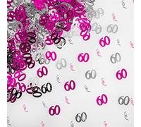 56 g rosa e argento coriandoli per il 60° compleanno metallizzati Glitz Table Scatter Spruzzi Età Bday Party Decorazioni