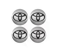 (56 mm argento nero) 4 pezzi 56 mm coprimozzo coprimozzo per auto, adesivi con stemma, adatti per Toyota