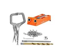 56 Pcs Pocket Hole Jig Mini Jig Pocket Hole System con 9 "C-clamp Step Drill Wrench Drill Stop Ring Square Drive Bit