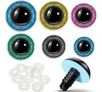 56 Pezzi 16-30 mm Occhi di Sicurezza Occhi di Bambola di Plastica Occhi di Sicurezza per Fai da te, Giocattolo all'uncinetto e Bambola di Animali in Peluche, 6 Misure (Verde, Grigio, Giallo, Rosa,