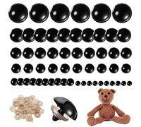 56 Pezzi 16-30 mm Occhi di Sicurezza Occhi di Bambola Plastici Occhi di Sicurezza Neri per Fai da Te di Burattini, Orsi Artigianato, all'Uncinetto e Animali di Peluche, 6 Taglie