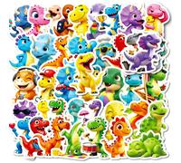 56 pezzi Adesivi colorati di dinosauri, adesivi decorativi impermeabili adatti per diario, scrapbook, custodia per telefono, laptop, borraccia, skateboard, forniture essenziali per il ritorno a scuola