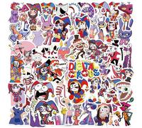 56 pezzi adesivi The Amazing Digital Circus decalcomanie per bottiglia d'acqua laptop bagagli auto bici bicicletta adesivi in vinile impermeabili confezione