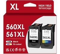 560 561 XL Cartucce, PG 560XL CL 561XL Nero Nero Colore Sostituzione per Originali Canon 560 561XL Cartucce Multipack per Canon PixmaTS5350i TS5351i TS7451i TS5350 ts5350a TS5353 TS7450a TS7451a
