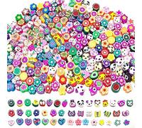 560 PZ, Perline per Bracciale, Frutta, Fiore Farfalla Animale Stella, 200 in Argilla Polimerica +260 Lettere +100 a forma di cuore