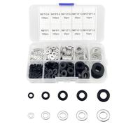 560 rondelle piatte in nylon nero, rondelle distanziali rotonde in acciaio inox M2, M4, M6, M8, M10, set assortito per meccanici, riparazioni domestiche, industriali, cerniere delle porte