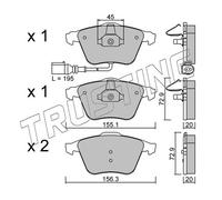 565.4 TRUSTING Kit pastiglie freno, Freno a disco per AUDI,VW