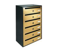 ALUBOX Cassetta postale Cubo/R 6 posti orizzontale 38,5x25x63 Oro