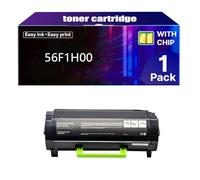 56F1000 56F1H00 Cartuccia Toner con Chip di Ricambio per Lexmark 56F1000, compatibile per Lexmark MS321dn MX321adw MX321adn MS421dn MS421dw MX421ade MS521dn Stampanti,Black-1 Pack
