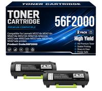 56F2000 per Lexmark MS321dn MS421dn MS421dw MS521dn MS621dn MS622de MX521ade MX622ade MX321adw MX321adn MX421ade Cartucce toner con chip 6000 pagine