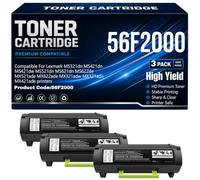 56F2000 per Lexmark MS321dn MS421dn MS421dw MS521dn MS621dn MS622de MX521ade MX622ade MX321adw MX321adn MX421ade Cartucce toner con chip 6000 pagine