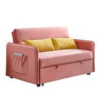 57" Compact Soft Velvet Sofa Bed Pull-out Sleeper (with 2 Lumbar Pillow) Sofas for Living Room