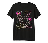 57 & Favoloso 57 Anni Regina 57 ° Compleanno Donna B-Day Maglietta Premium
