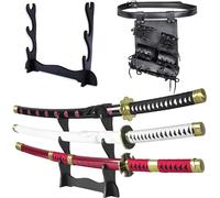 57 SPECIAL REPLICAS Roronoa Zoro Spada Katana in Legno 105 cm Katanas Spada Cosplay Anime Giapponese - Kitetsu/Shisui/Wado Ichimonji - Set da 3 Pezzi JT10000