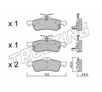 572.1 TRUSTING Kit pastiglie freno, Freno a disco per TOYOTA