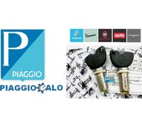 KIT CHIAVI CILINDRETTI SERRATURE CON SUPPORTO ORIGINALE PIAGGIO LIBERTY 50