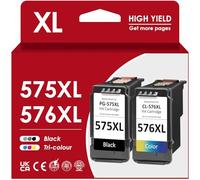 575 576 XL Cartucce, PG 575XL CL 576XL Nero Colore Sostituzione per Originali Canon 575 576XL Cartucce Multipack per Canon Pixma TS4755i TS3550i TS3551i TS3750i TR4750i TR4751i (575XL 576XL)