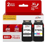 575XL 576XL PG-575XL CL-576XL Cartucce d'inchiostro per Canon 575 XL 576 XL 575 576 Multipack 575XL 576XL PG-575 CL-576 per TS3550i TR4750i TS3551i TS3750i TR4751i (575 nero, 576 colori)