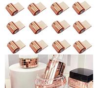 5760 piastrelle adesive in vero vetro argento, a specchio, mosaico, per artigianato, mini piastrelle quadrate in vetro, autoadesive, 5 mm x 5 mm (oro rosa)