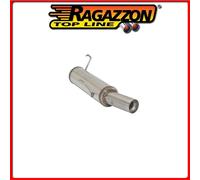 58.0145.98#2 PEUGEOT 206 POSTERIORE INOX GR. N CON TERMINALE ROTONDO 80 MM Ragaz